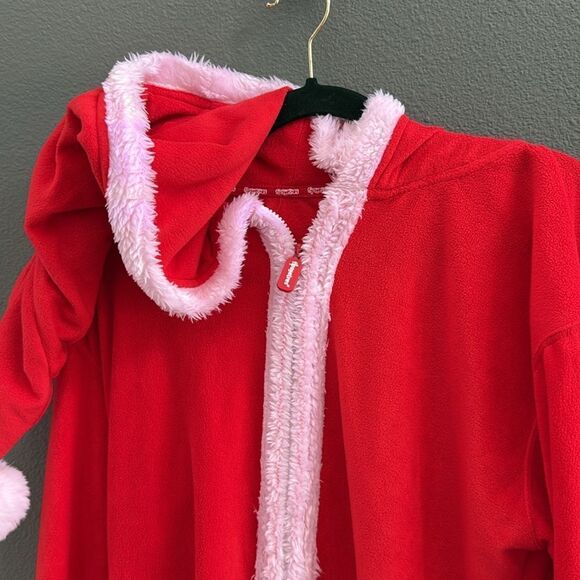 Tipsy Elves SANTA CLAUSE Christmas JUMPSUIT ONESIE WITH FUR Men’s Large - Picture 10 of 11